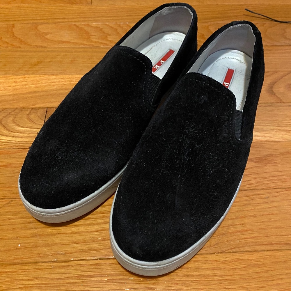 Prada suede loafers